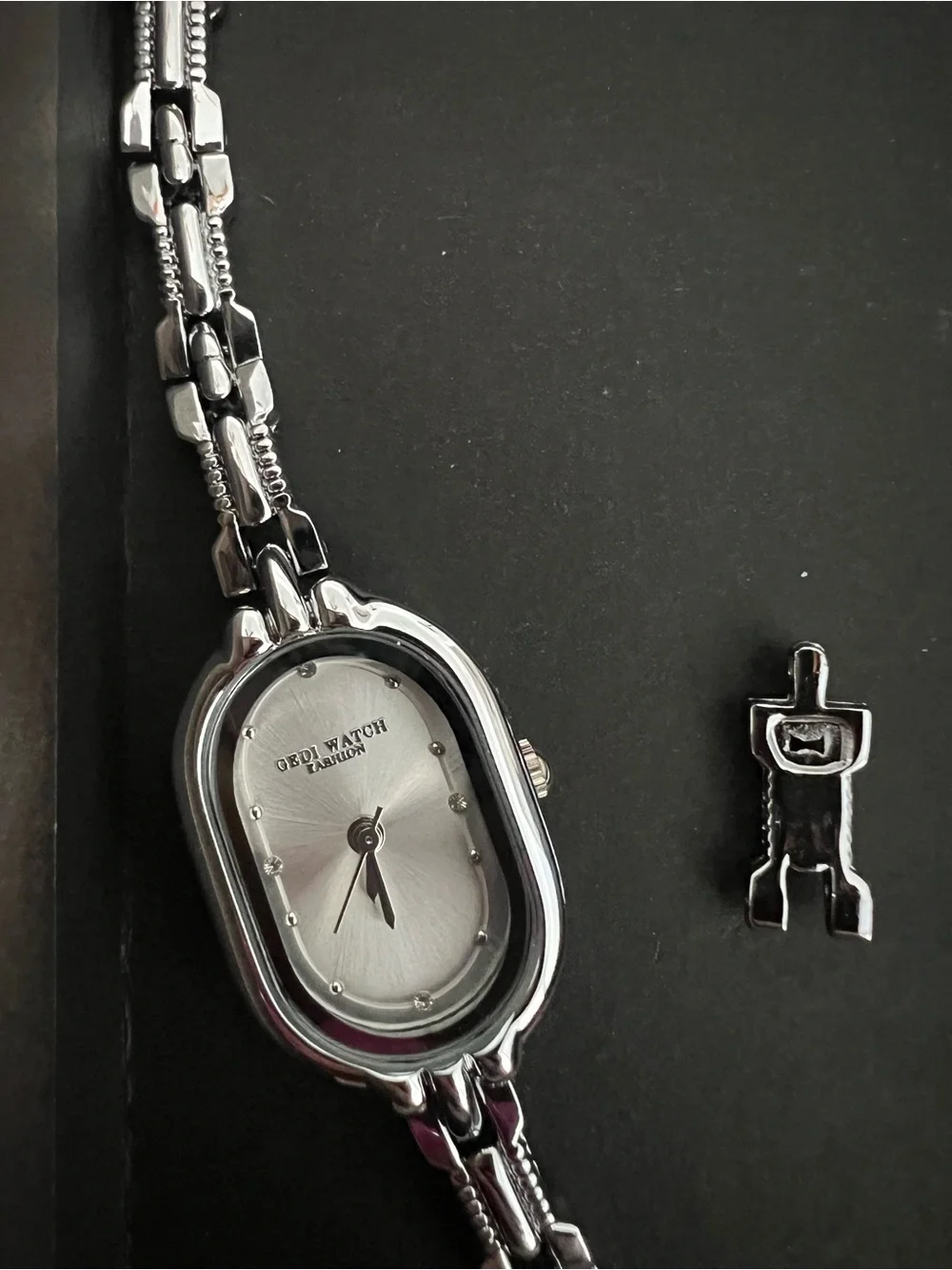 Silver Oval Womens Bracelet Watch